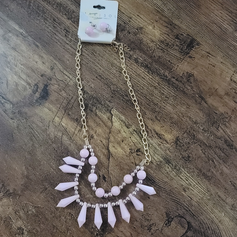 Marysol Pink and Gold Necklace Set
